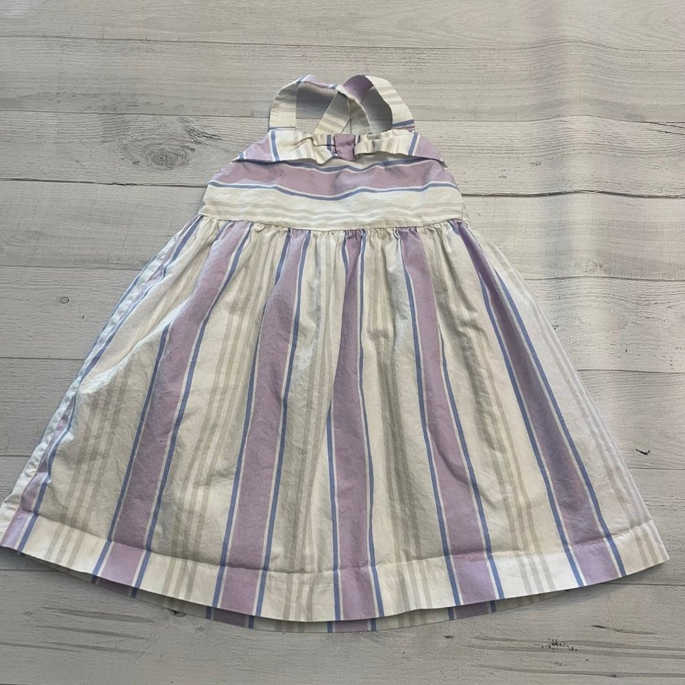 Janie and Jack girls purple‎ stripe dress 12-18 months